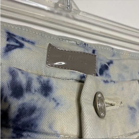 MOTHER Looker Skinny Jeans 27 Icebreaker Blue & White - Picture 11 of 13